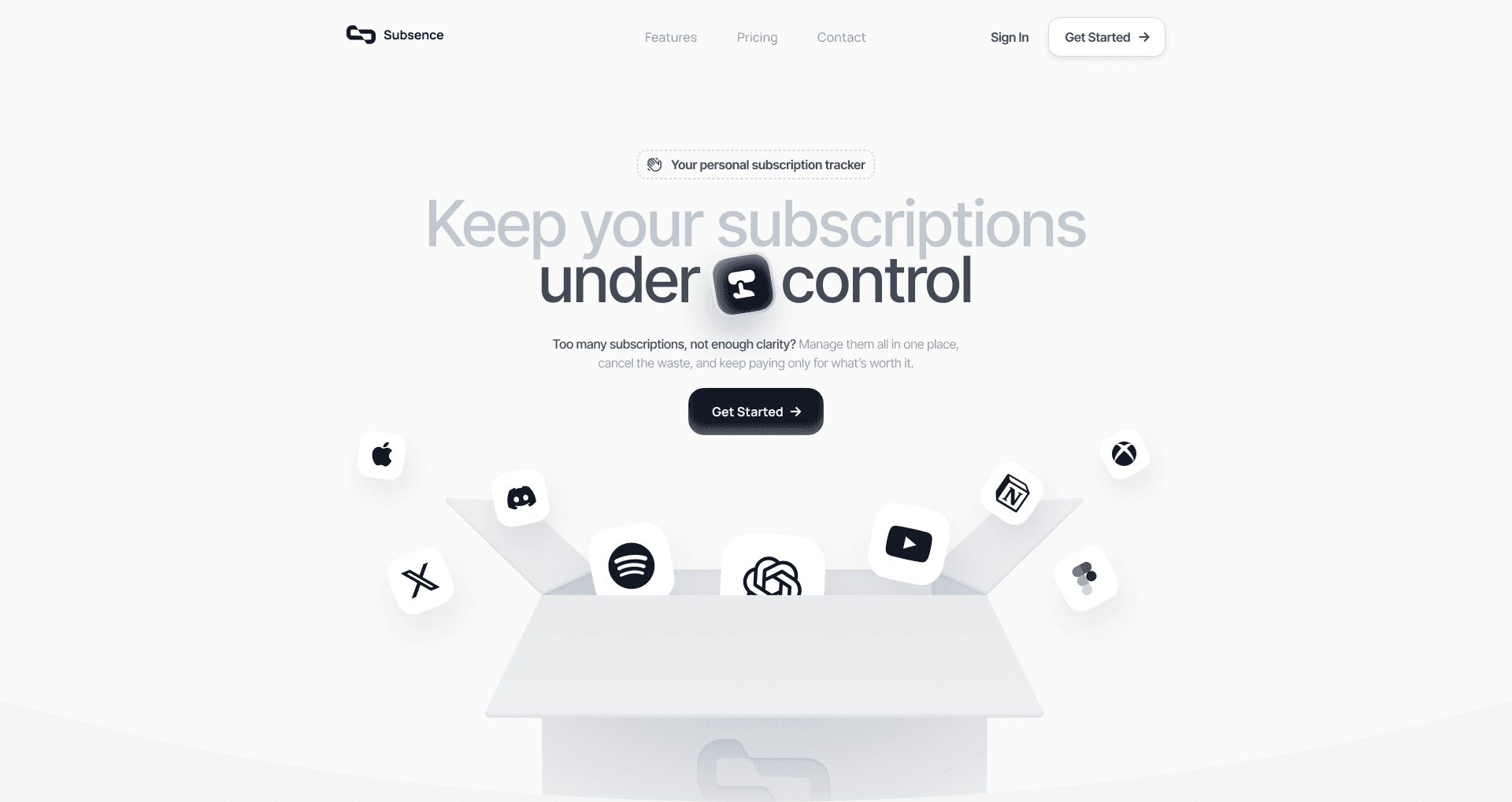 Subsense mobile app interface
